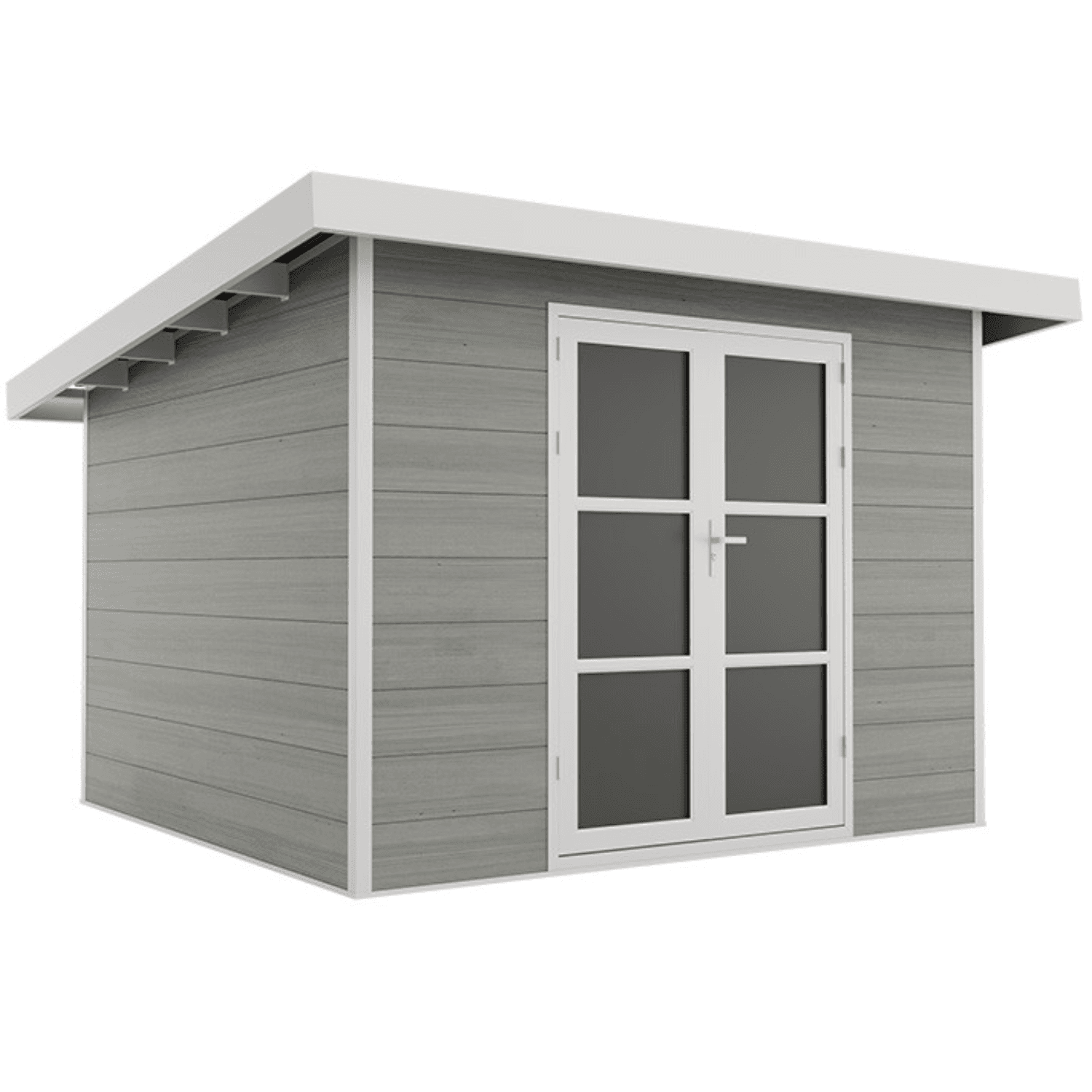 Abri de jardin composite SINTRA 9 m² gris clair – Moderne et résistant - Image 1