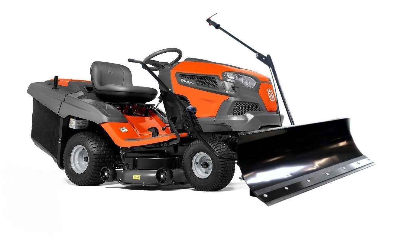 HUSQVARNA TC 242 T mit Schneeschild 120Plus & Gartentraktoren Anhänger 275 - Image 1